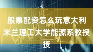 股票配资怎么玩意大利米兰理工大学能源系教授
