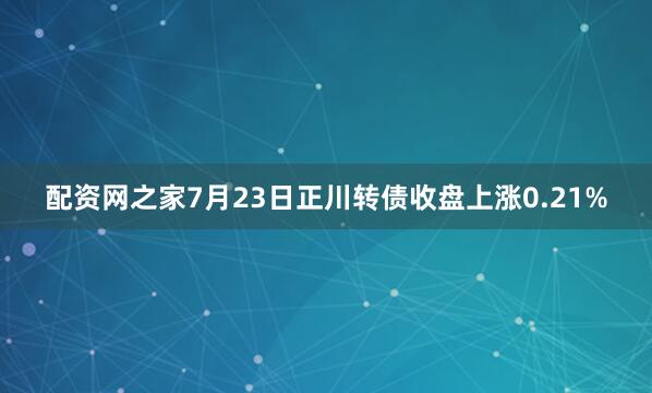 配资网之家7月23日正川转债收盘上涨0.21%