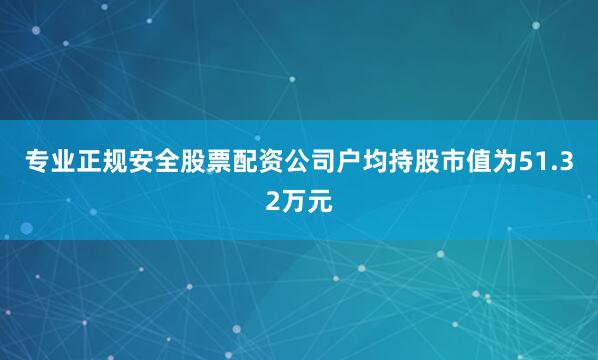 专业正规安全股票配资公司户均持股市值为51.32万元